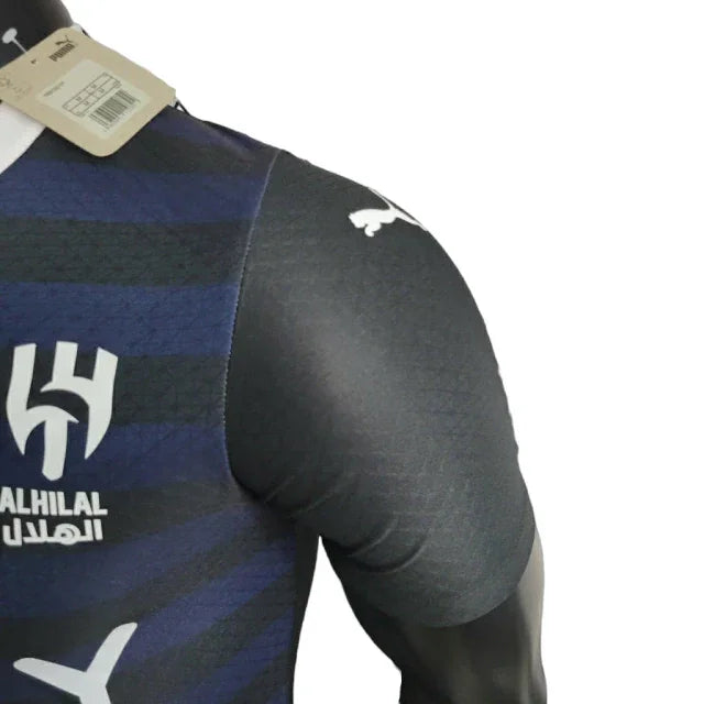 Camisa Al-Hilal III (Third) 23/24 - Jogador Masculina - Preto e Azul - Manto Elegante