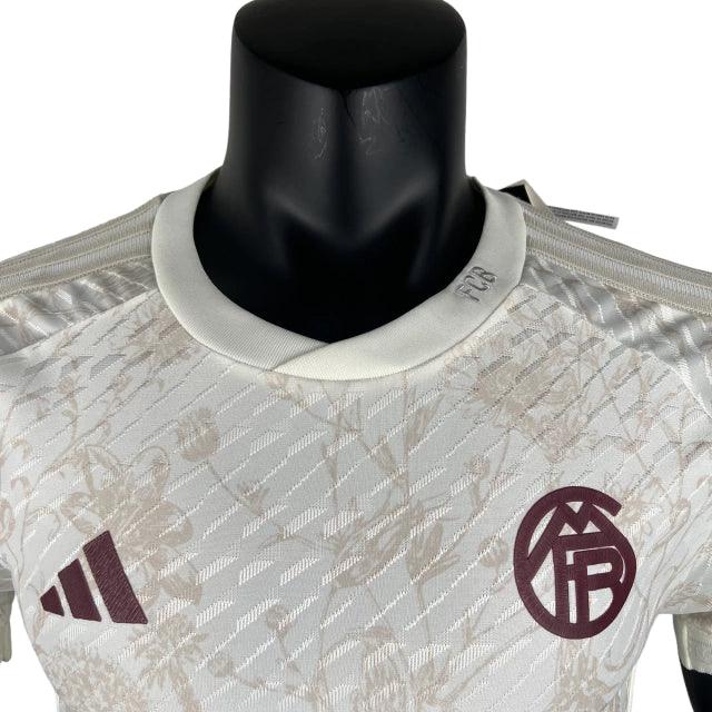 Camisa Bayern de Munique III (Third) 23/24 - Jogador Masculina - Branco - Manto Elegante