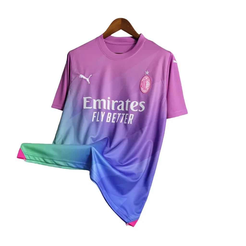 Camisa Milan III (Third) 23/24 - Torcedor Masculina - Roxo, Rosa, Azul e Verde - Manto Elegante