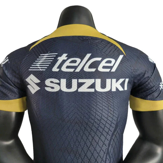 Camisa Pumas do México III (Third) 23/24 - Jogador Masculina - Azul Marinho e Dourado - Manto Elegante