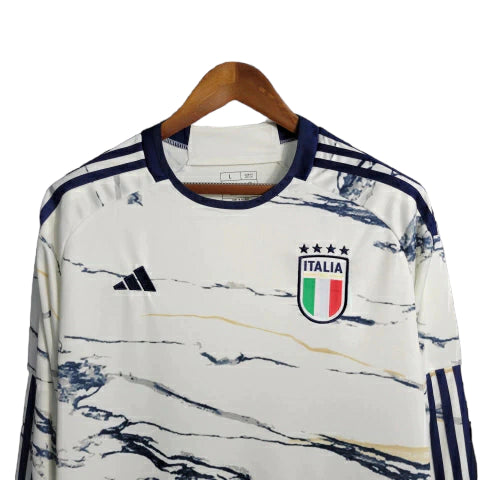 Camisa Manga Longa Seleção da Itália II (Away) 23/24 - Torcedor Masculina - Branco