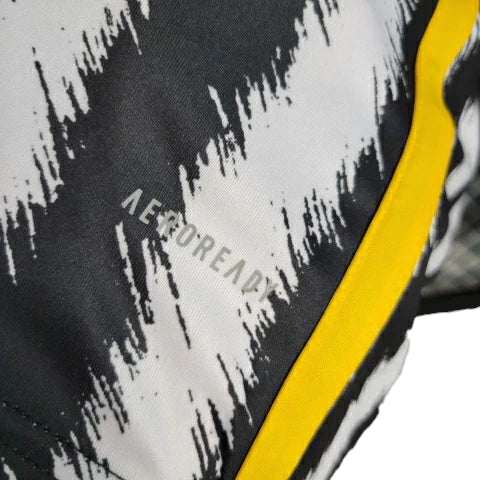 Camisa Manga Longa Juventus I (Home) 23/24 - Torcedor Masculina - Preto e Branco - Manto Elegante