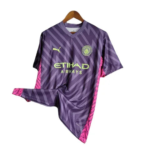 Camisa de Goleiro Manchester City 23/24 - Torcedor Masculina - Roxo - Manto Elegante