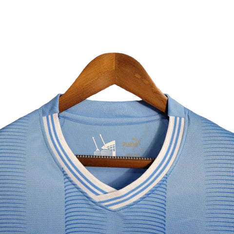 Camisa Manga Longa Manchester City I (Home) 23/24 - Torcedor Masculina - Azul - Manto Elegante