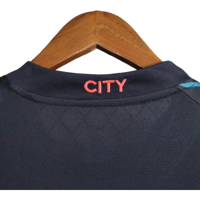 Camisa Manchester City III (Third) 23/24 - Torcedor Masculina - Preto e Azul - Manto Elegante
