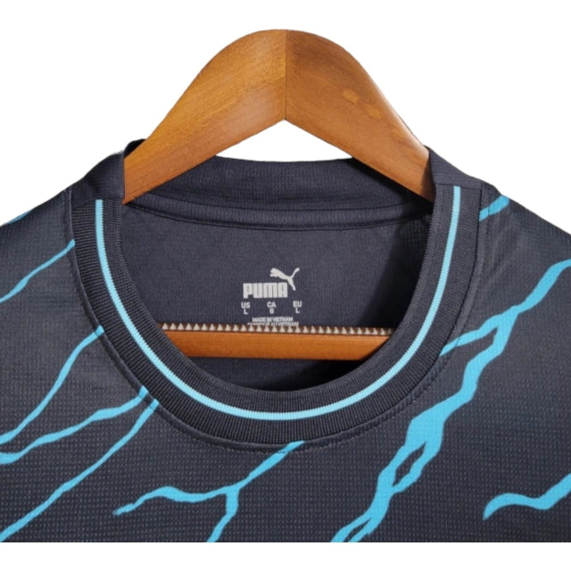 Camisa Manchester City III (Third) 23/24 - Torcedor Masculina - Preto e Azul - Manto Elegante