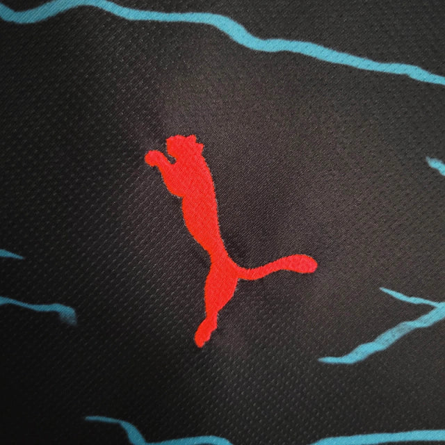 Camisa Manchester City III (Third) 23/24 - Torcedor Masculina - Preto e Azul - Manto Elegante