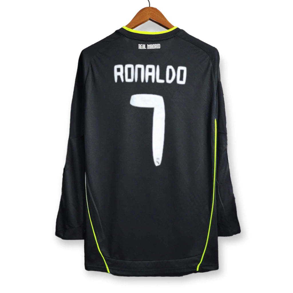 Camisa Manga Longa Retrô Real Madrid II Cristiano Ronaldo #7 2010 - Torcedor Masculina - Preto