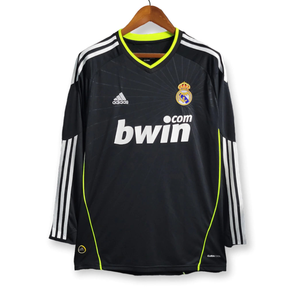 Camisa Manga Longa Retrô Real Madrid II Cristiano Ronaldo #7 2010 - Torcedor Masculina - Preto