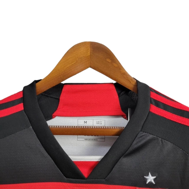 Camisa Manga Longa Flamengo I 24/25 - Torcedor Masculina - Vermelho e Preto - Manto Elegante