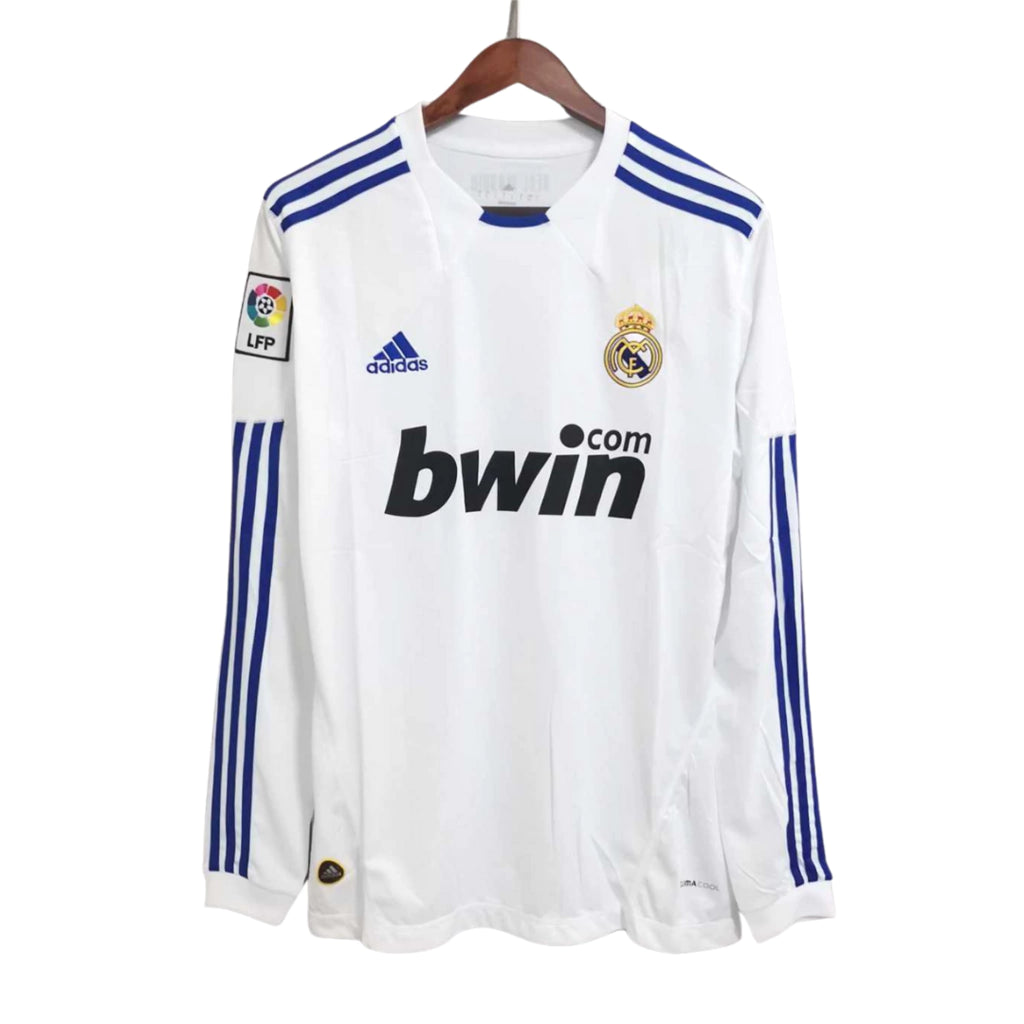 Camisa Manga Longa Retrô Real Madrid I Cristiano Ronaldo #7 2010 - Torcedor Masculina - Branco