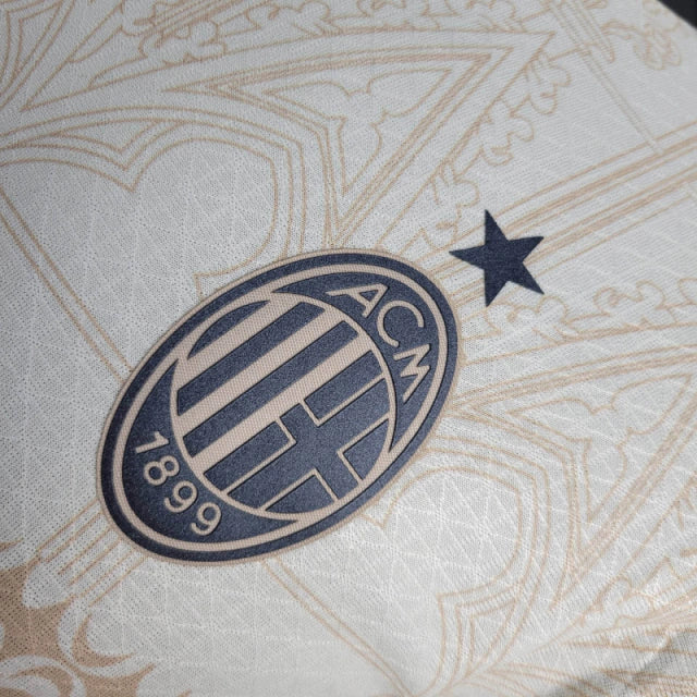 Camisa Manga Longa Milan 24/25 - Jogador Masculina - Off White - Manto Elegante