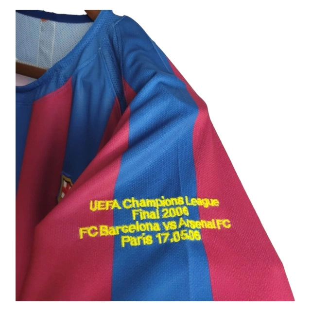 Camisa Manga Longa Retrô Barcelona I (Home) 05/06 - Torcedor Masculina - Vermelho e Azul - Manto Elegante