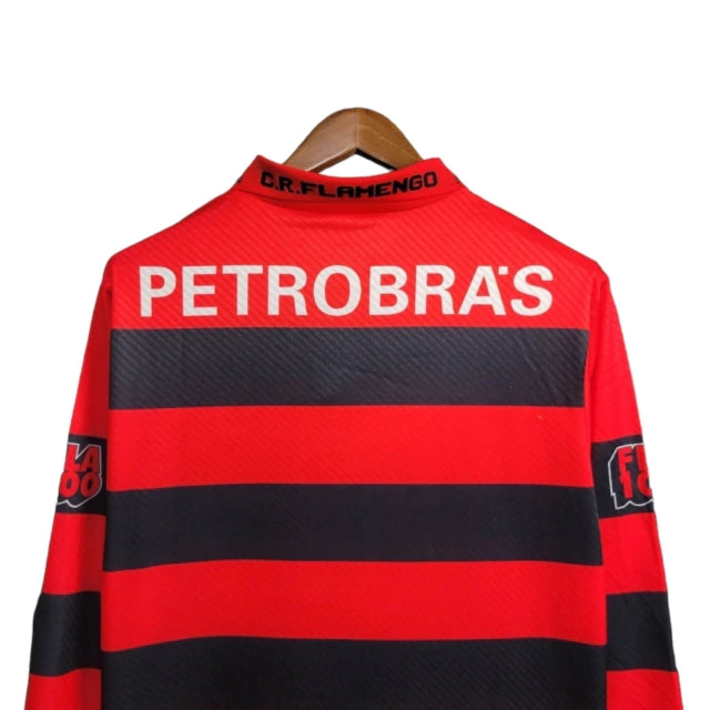 Camisa Manga Longa Retrô Flamengo I 94/95 - Torcedor Masculina - Vermelho e Preto