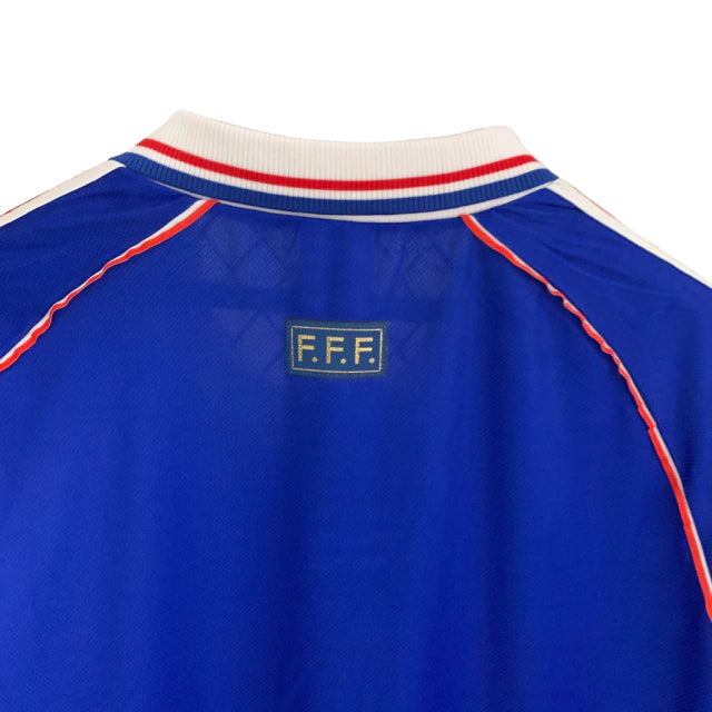 Camisa Manga Longa Retrô França I (Home) 1998 - Torcedor Masculina - Azul