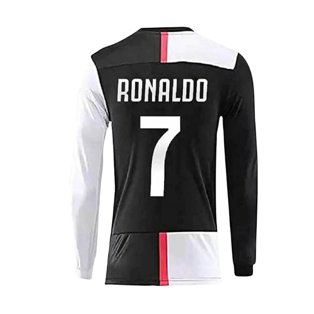 Camisa Manga Longa Retrô Juventus I Cristiano Ronaldo #7 2019 - Preto e Branco