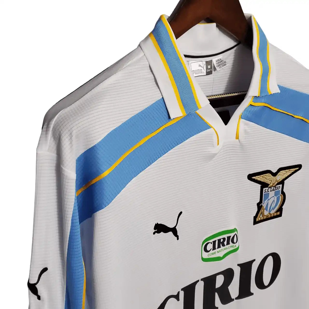 Camisa Manga Longa Retrô Lazio II (Away) 2000/01 - Torcedor Masculina - Branco
