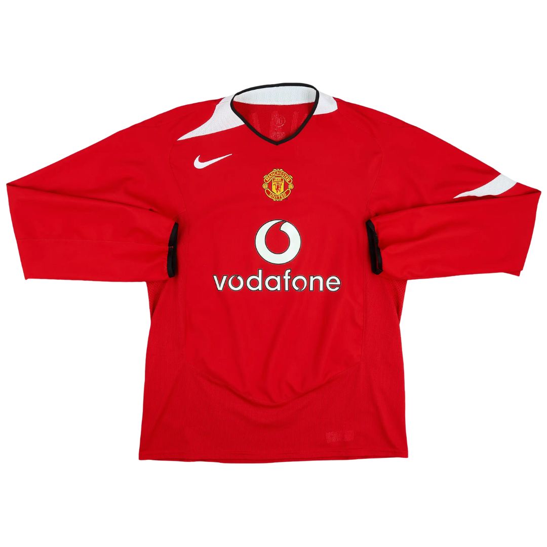 Camisa Manga Longa Retrô Manchester United I Cristiano Ronaldo #7 2004 - Torcedor Masculina - Vermelho