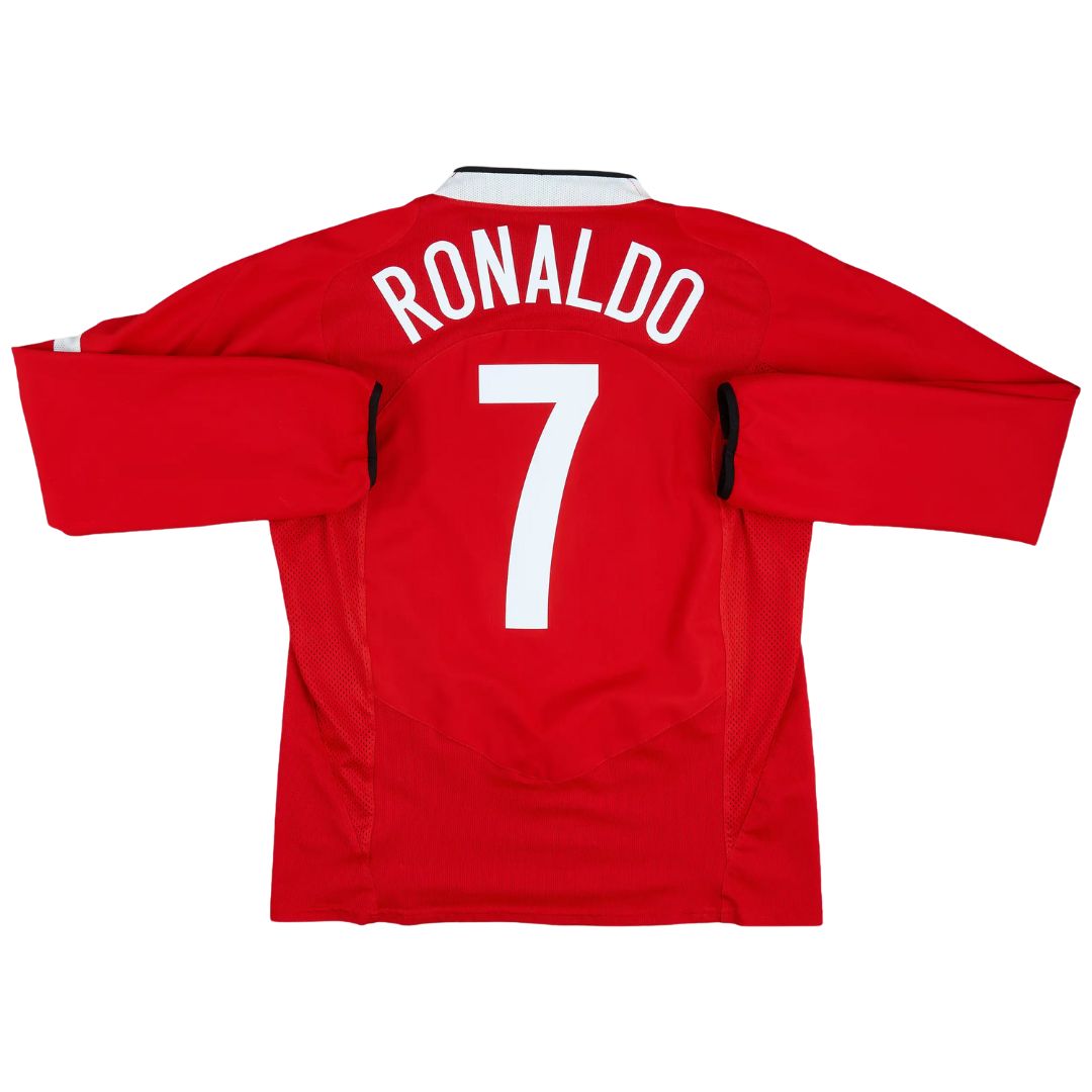 Camisa Manga Longa Retrô Manchester United I Cristiano Ronaldo #7 2004 - Torcedor Masculina - Vermelho