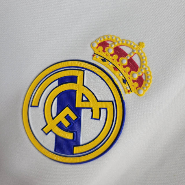Camisa Manga Longa Retrô Real Madrid I (Home) 11/12 - Torcedor Masculina - Branco - Manto Elegante