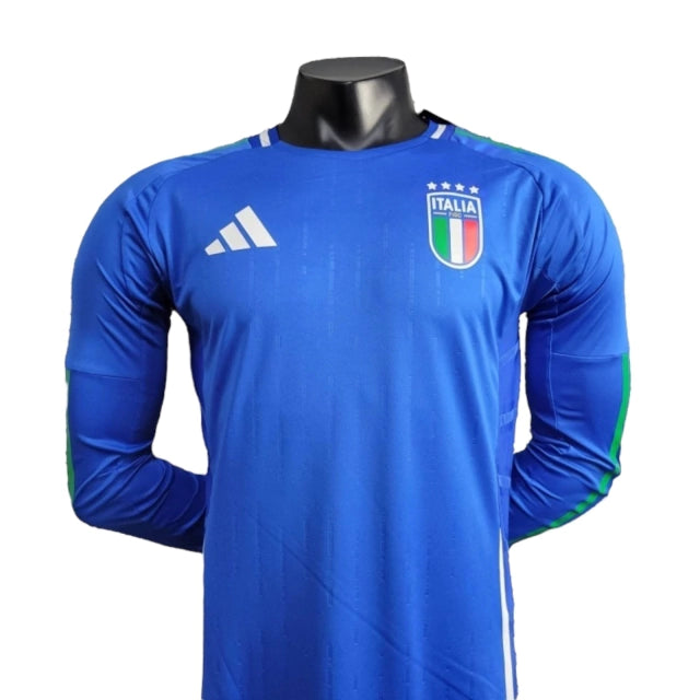 Camisa Manga Longa Seleção da Itália I (Home) 24/25 - Jogador Masculina - Azul - Manto Elegante