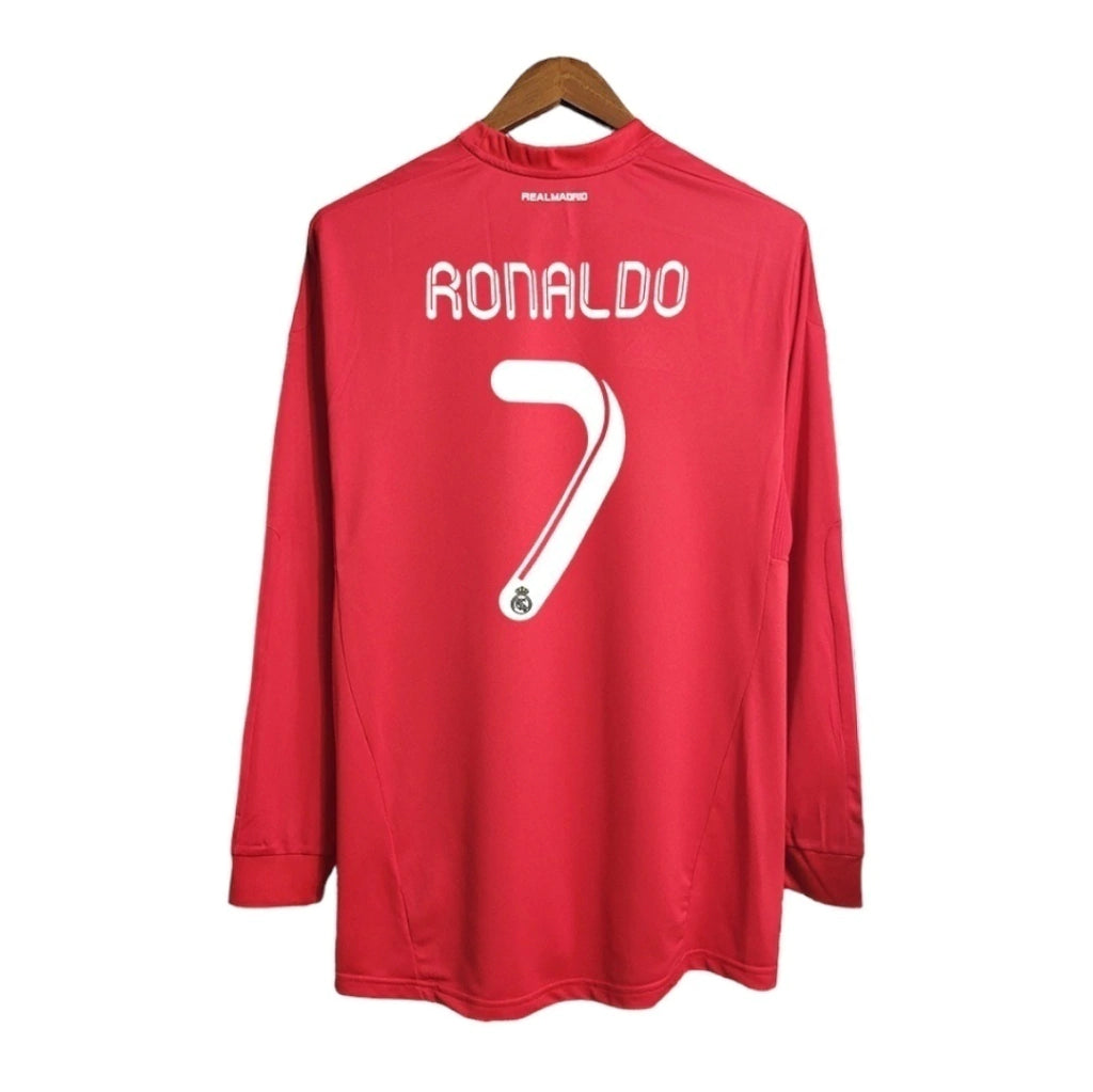 Camisa Manga Longa Retrô Real Madrid III Cristiano Ronaldo #7 2011 - Torcedor Masculina - Vermelho