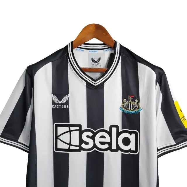 Camisa Newcastle I (Home) 23/24 - Torcedor Masculina - Branco e Preto - Manto Elegante