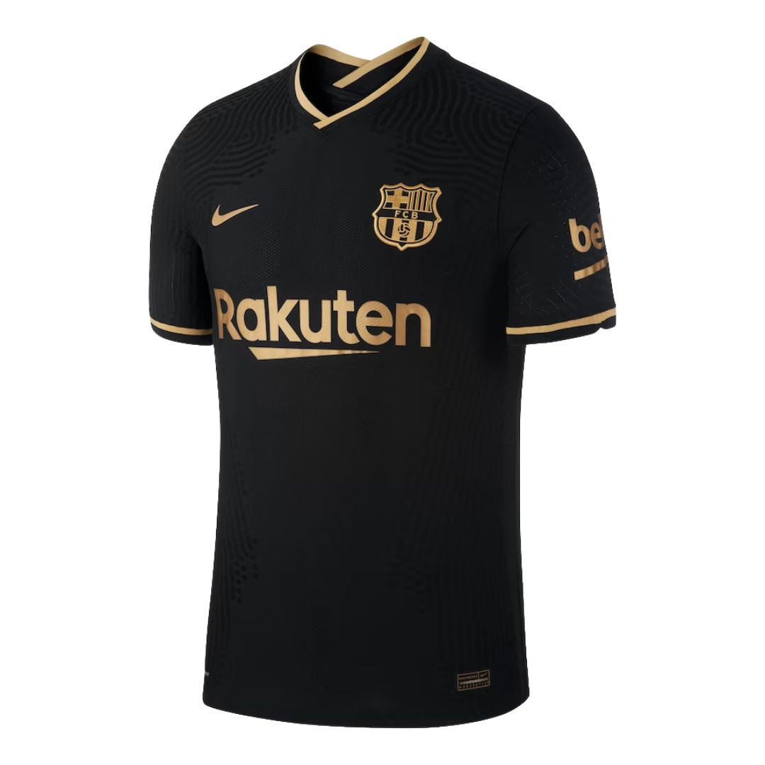 Camisa Retrô Barcelona II Messi #10 2020 - Torcedor Masculina - Preto e Dourado