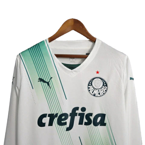 Camisa Manga Longa Palmeiras II 23/24 - Torcedor Masculina - Branco - Manto Elegante