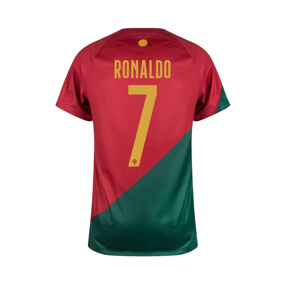 Camisa Portugal I Cristiano Ronaldo #7 2022 - Torcedor Masculina - Vermelho e Verde