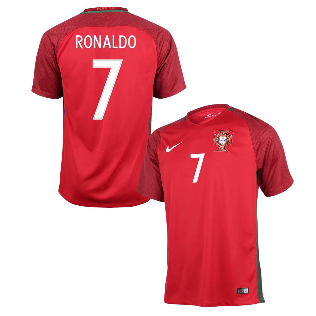 Camisa Retrô Portugal I Cristiano Ronaldo #7 2016 - Torcedor Masculina - Vermelho