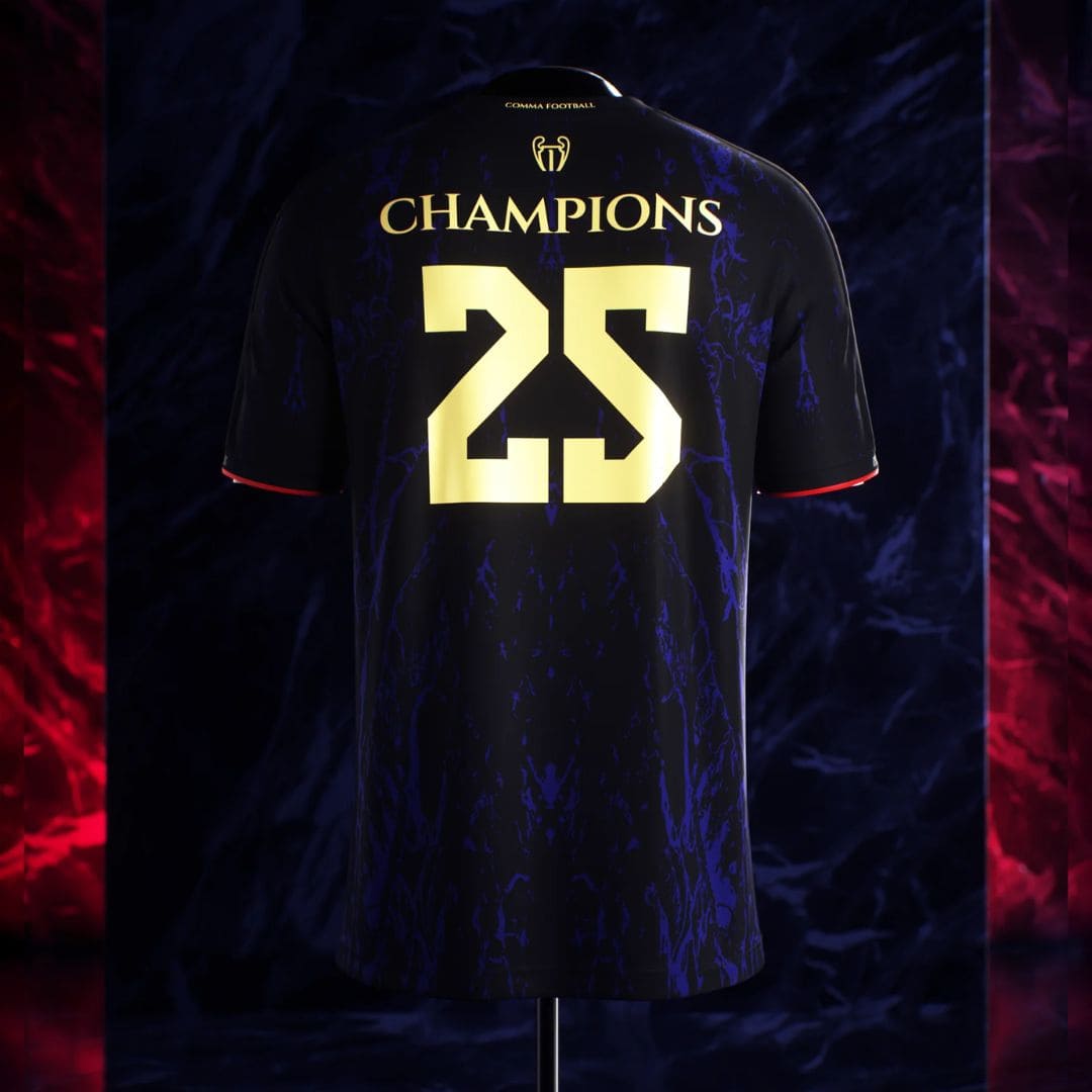 Camisa "The Parisians" Away 25/26 - Campeão de 2025 - Edição Especial - Torcedor Masculina - Preto e Vermelho