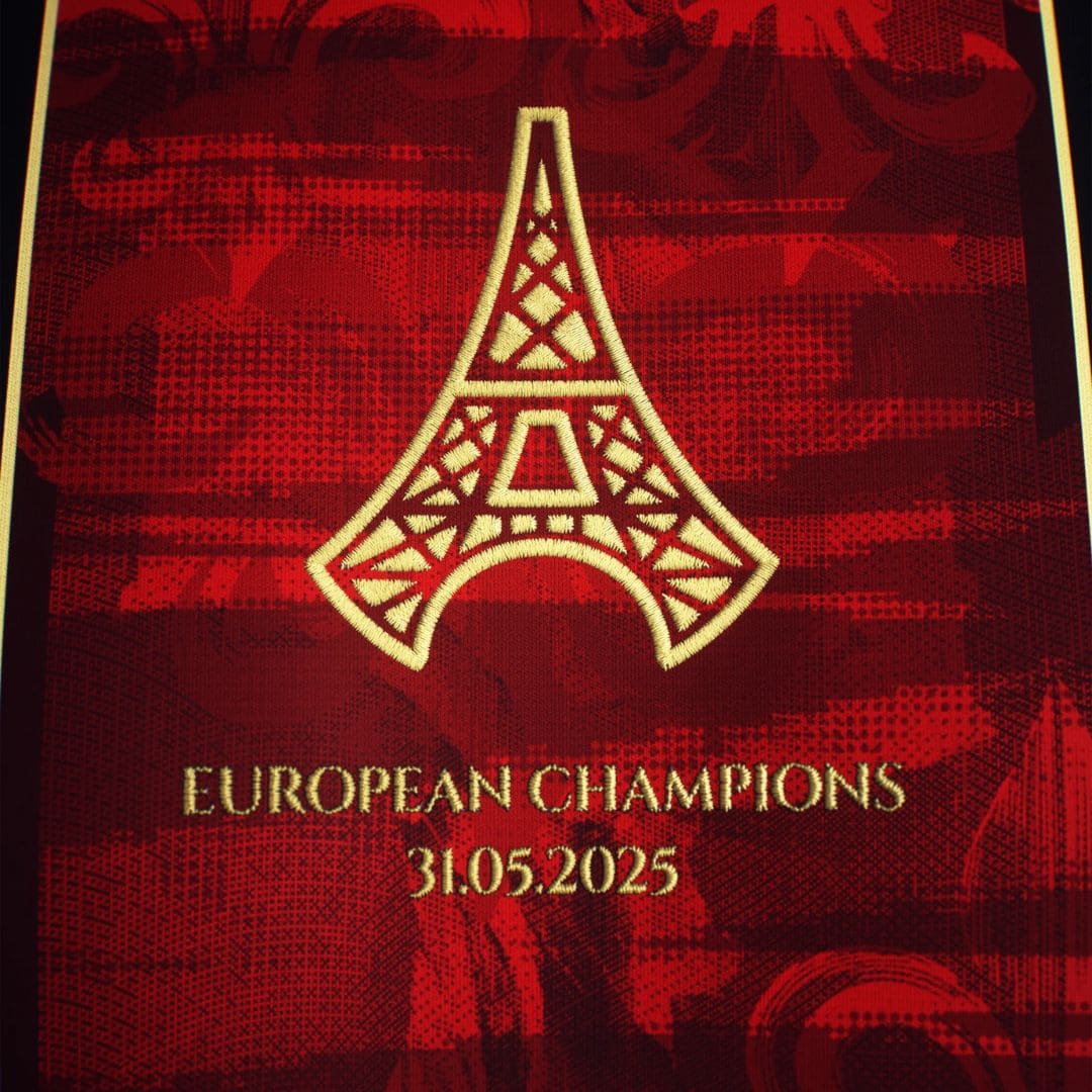 Camisa "The Parisians" Away 25/26 - Campeão de 2025 - Edição Especial - Torcedor Masculina - Preto e Vermelho