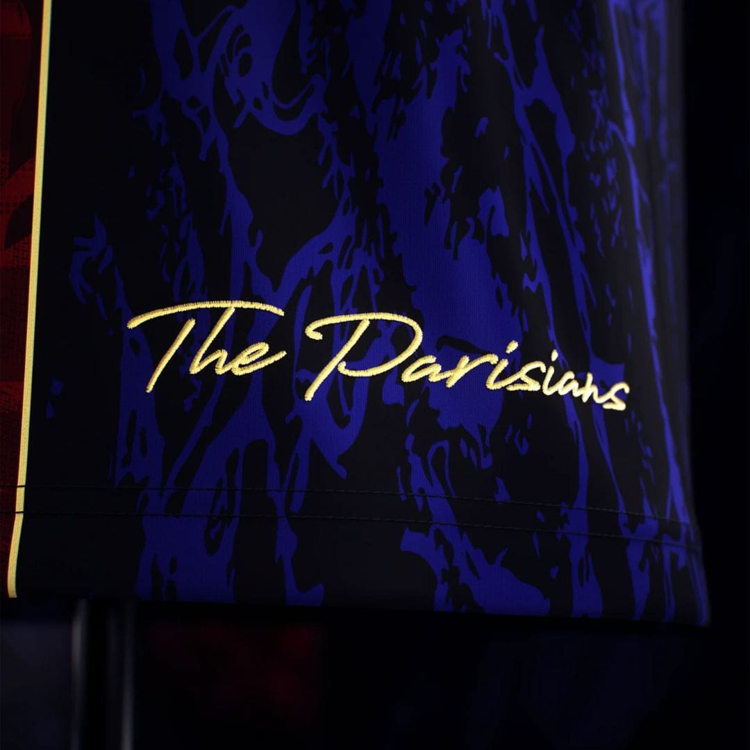 Camisa "The Parisians" Away 25/26 - Campeão de 2025 - Edição Especial - Torcedor Masculina - Preto e Vermelho