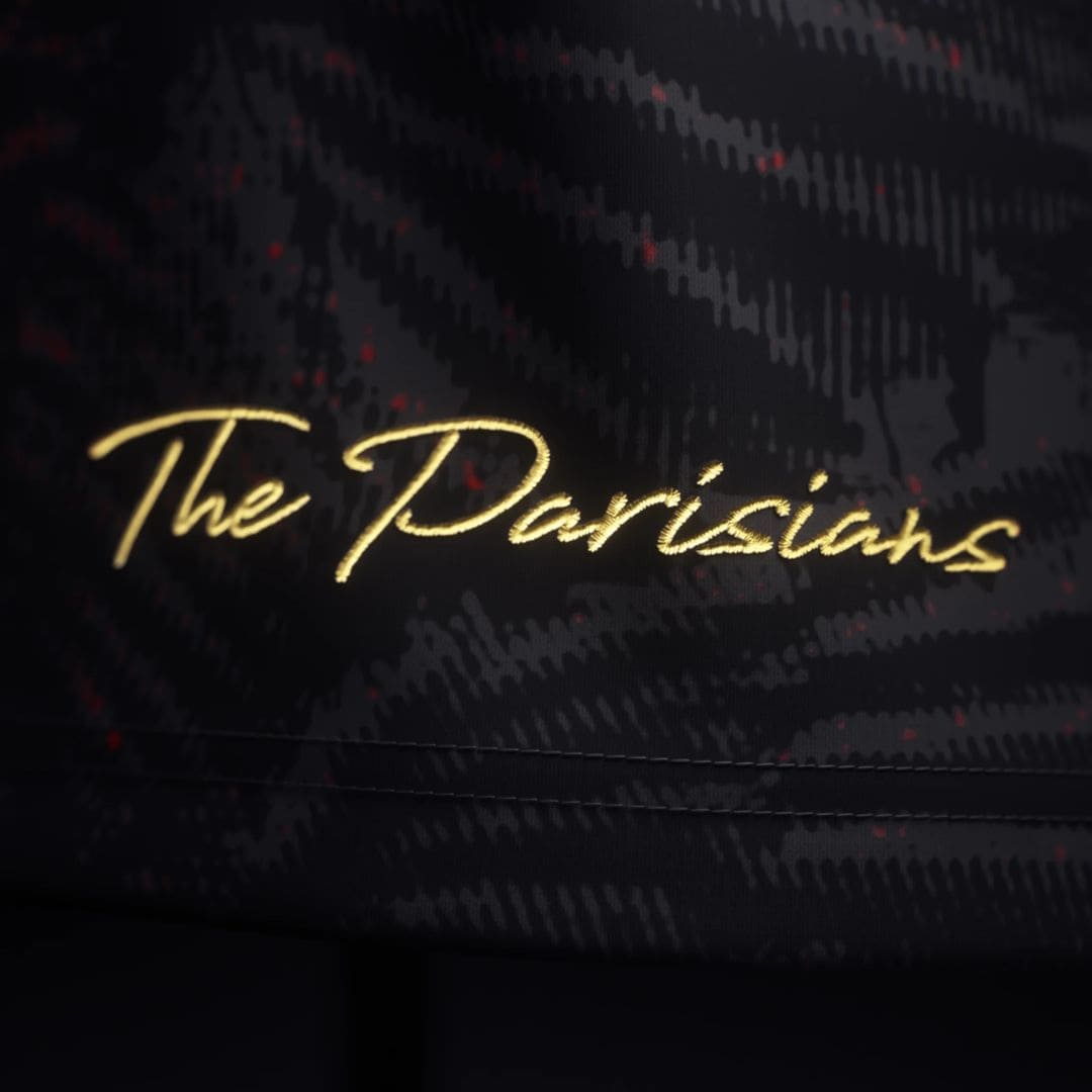 Camisa "The Parisians" 25/26 - Campeão de 2025 - Edição Especial - Torcedor Masculina - Preto e Vermelho