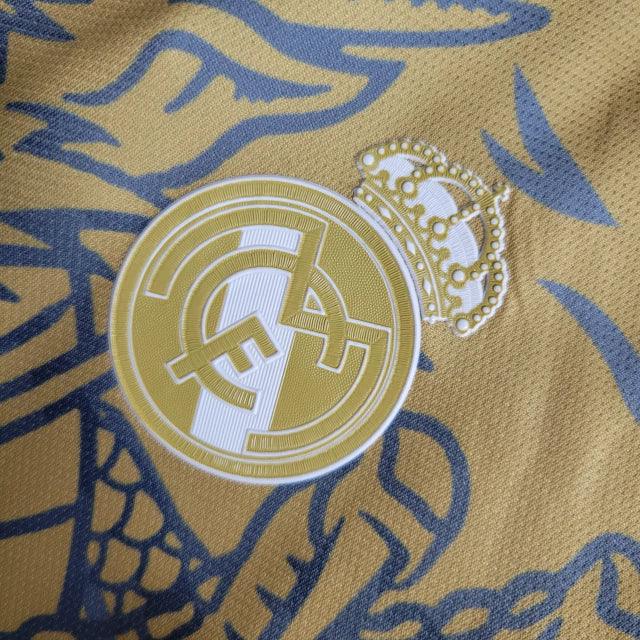 Camisa Real Madrid Edição Especial Dragão 23/24 - Torcedor Masculina - Dourado - Manto Elegante