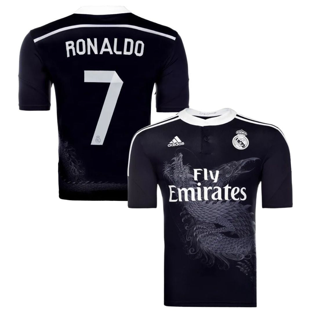 Camisa Retrô Real Madrid III Cristiano Ronaldo #7 2014 - Torcedor Masculina - Preto