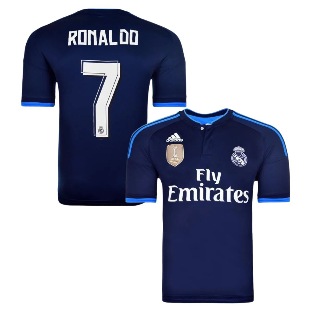 Camisa Retrô Real Madrid III Cristiano Ronaldo #7 2015 - Torcedor Masculina - Azul