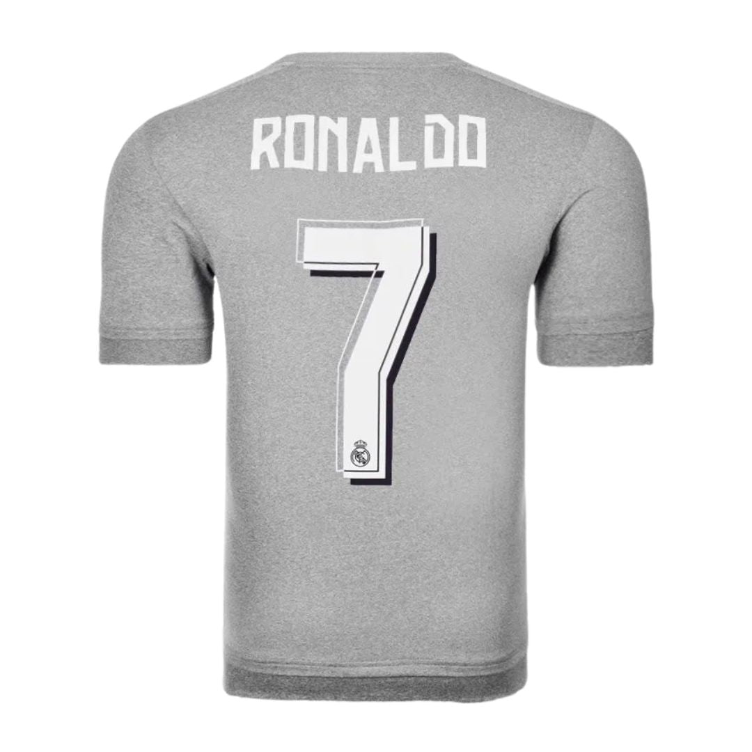 Camisa Retrô Real Madrid II Cristiano Ronaldo #7 2015 - Torcedor Masculina - Cinza