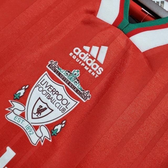 Camisa Retrô Liverpool I (Home) 1993 - Torcedor Masculina - Vermelho e Branco - Manto Elegante