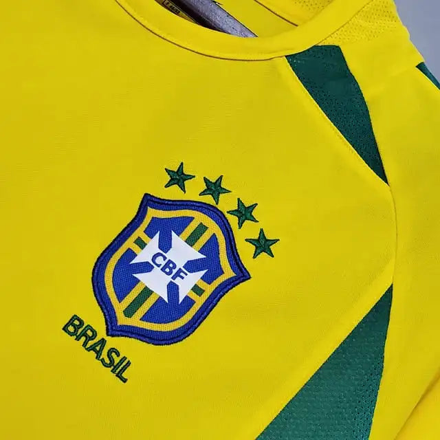Camisa Retrô Seleção do Brasil I 2002 - Torcedor Masculina - Amarelo