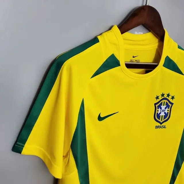 Camisa Retrô Seleção do Brasil I 2002 - Torcedor Masculina - Amarelo