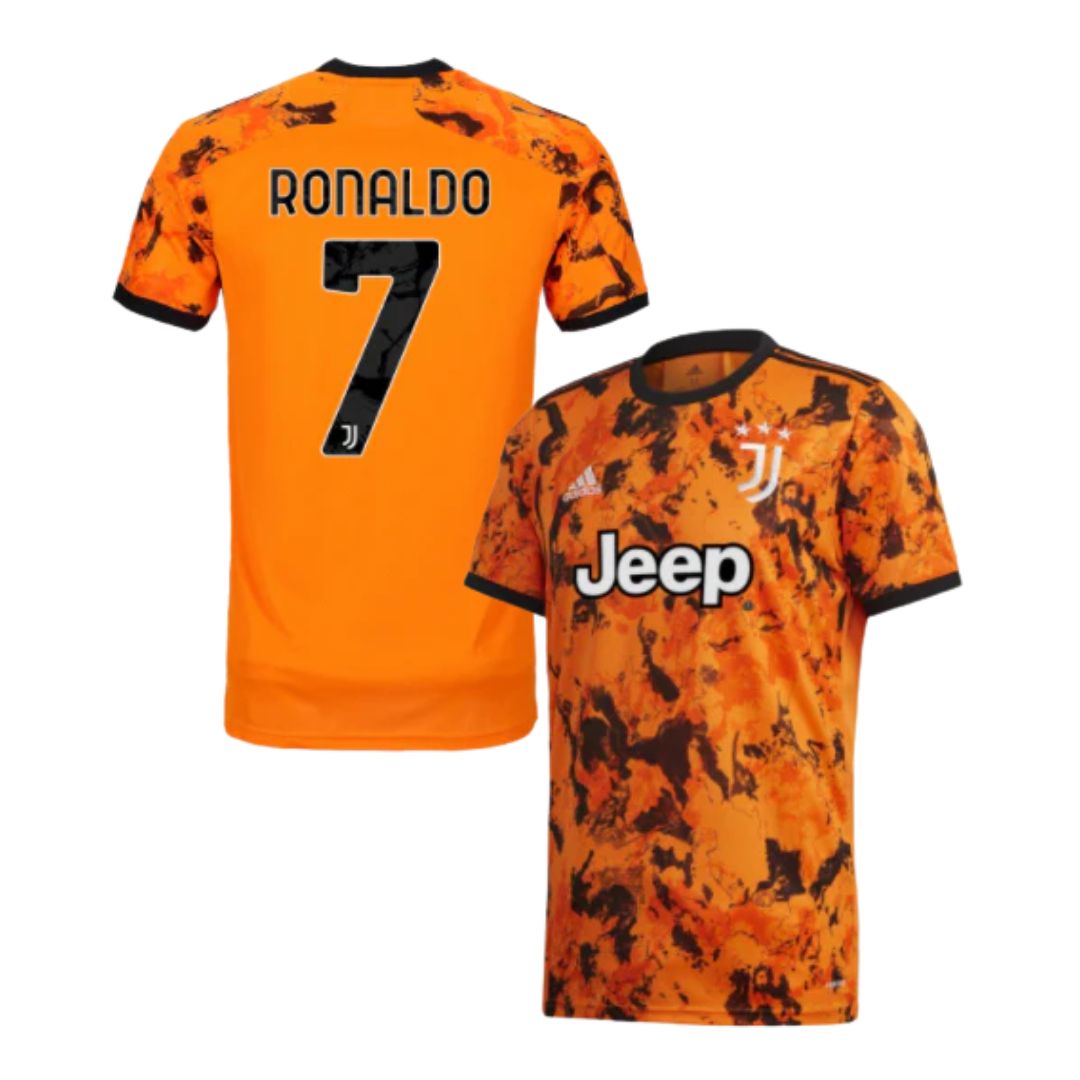 Camisa Retrô Juventus III Cristiano Ronaldo #7 2020 - Torcedor Masculina - Laranja