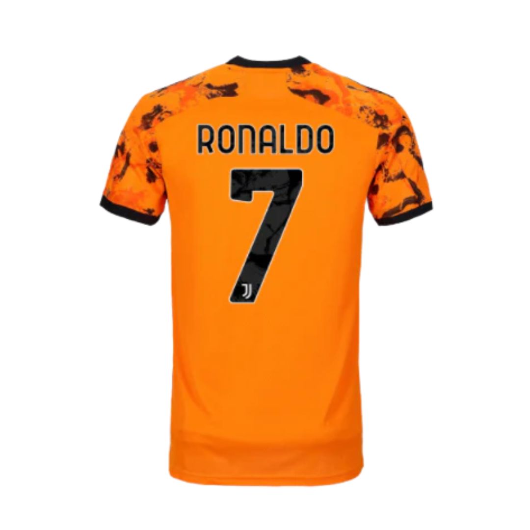 Camisa Retrô Juventus III Cristiano Ronaldo #7 2020 - Torcedor Masculina - Laranja