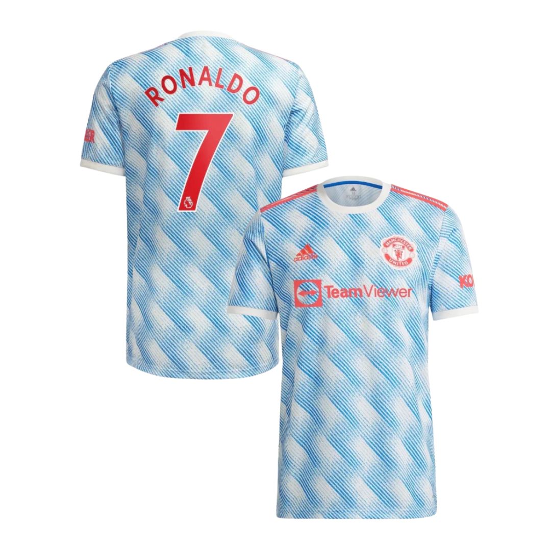 Camisa Retrô Manchester United II Cristiano Ronaldo #7 2021 - Torcedor Masculina - Azul