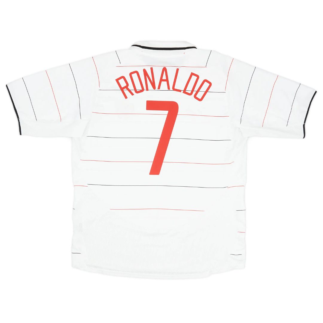 Camisa Retrô Manchester United III Cristiano Ronaldo #7 2003 - Torcedor Masculina - Branco