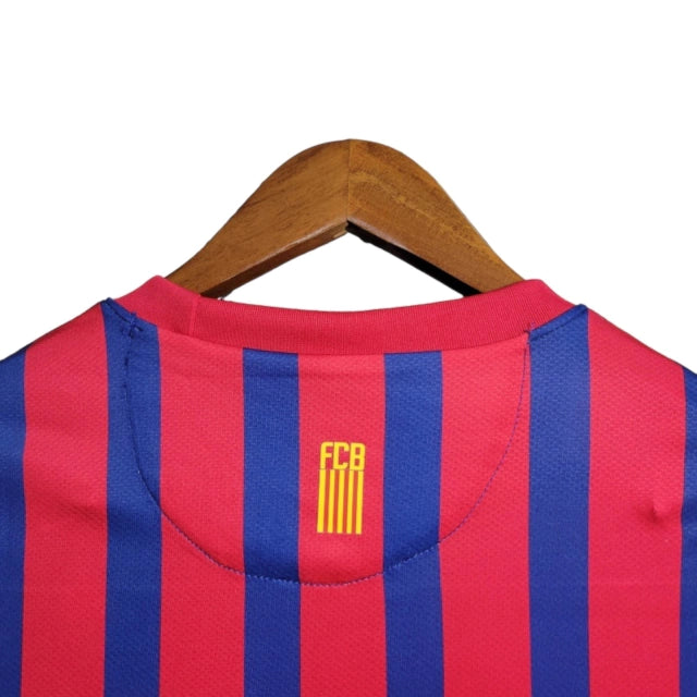 Camisa Manga Longa Retrô Barcelona I (Home) 11/12 - Torcedor Masculina - Vermelho e Azul - Manto Elegante