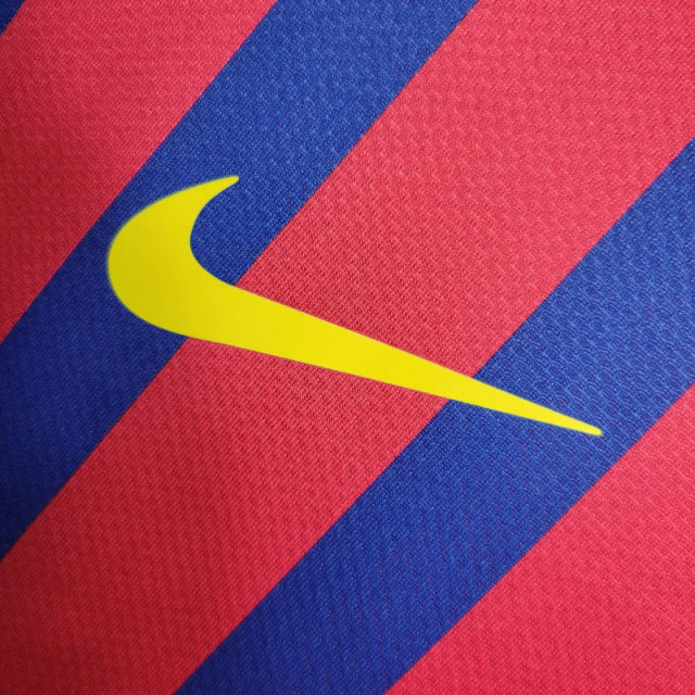 Camisa Manga Longa Retrô Barcelona I (Home) 11/12 - Torcedor Masculina - Vermelho e Azul - Manto Elegante