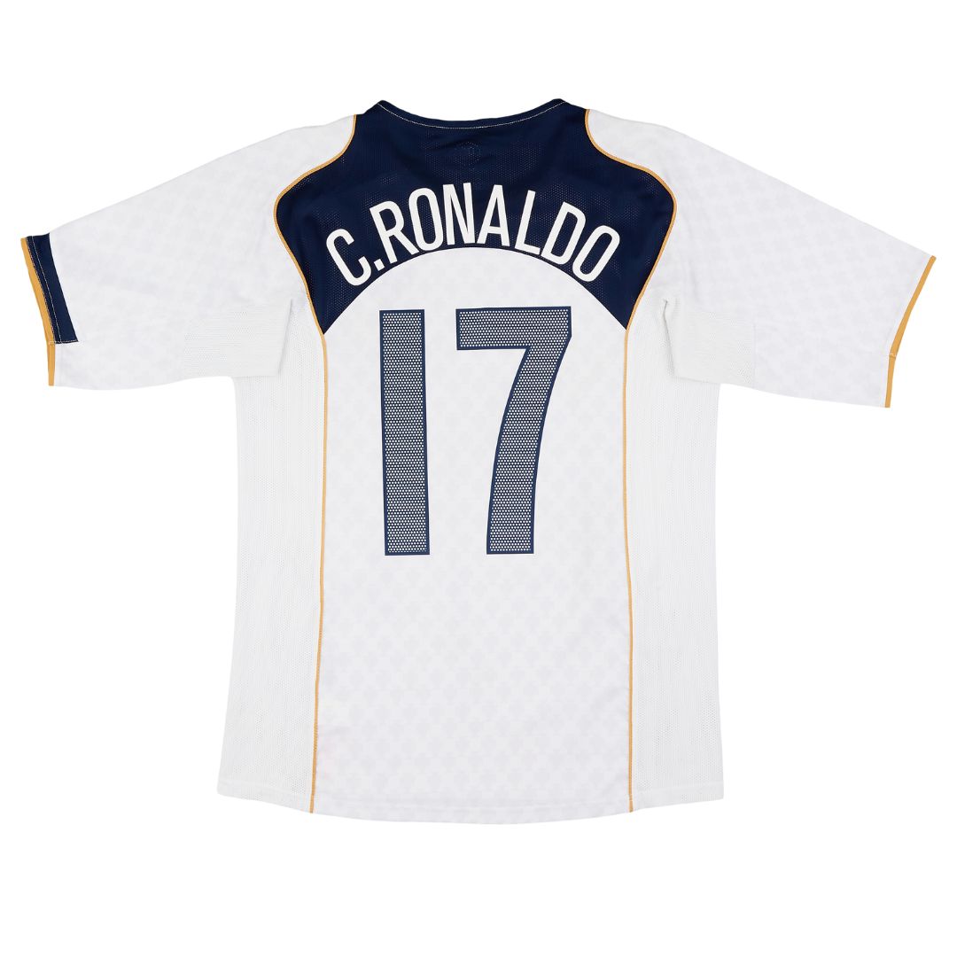 Camisa Retrô Portugal II Cristiano Ronaldo #17 2004 - Torcedor Masculina - Branco