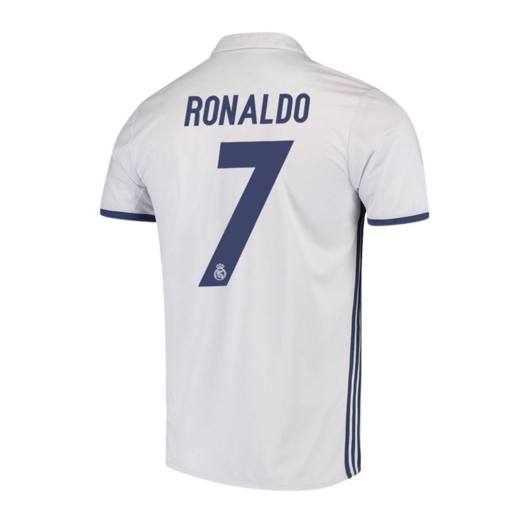Camisa Retrô Real Madrid I Cristiano Ronaldo #7 2016 - Torcedor Masculina - Branco